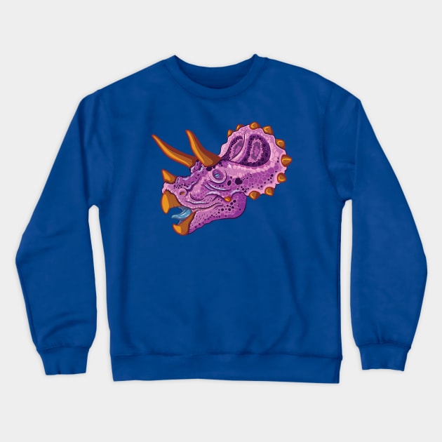 Triceratops (grape) Crewneck Sweatshirt by JenniferSmith